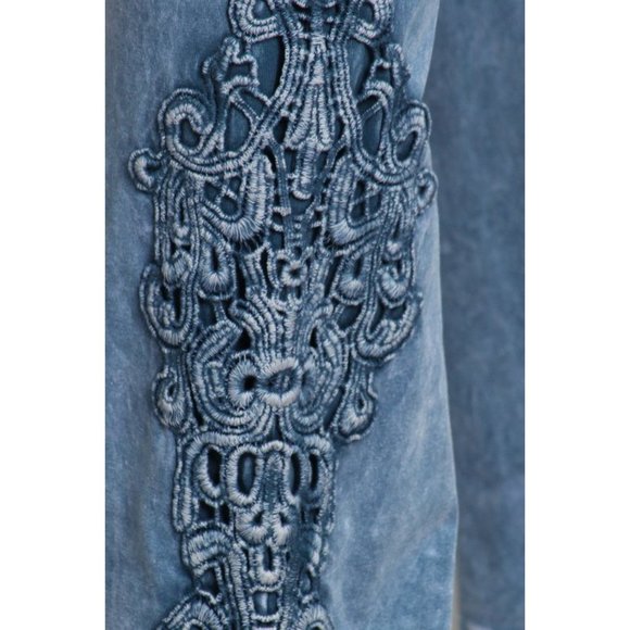 Best Pants EVER!  Mineral Washed bootcut Crochet - Picture 5 of 5